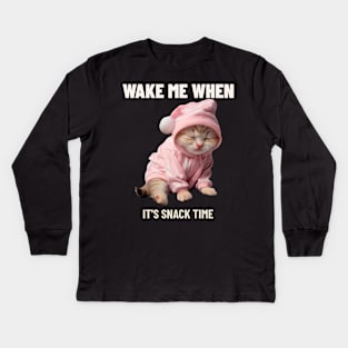 Wake me when it's snack time Kids Long Sleeve T-Shirt